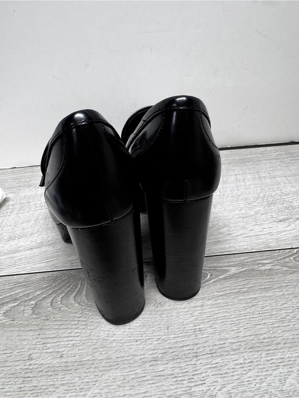 Coach Ilyse BLACK & White Leather platform Loafer Shoes US 6.5-36.5 - Picture 2 of 8